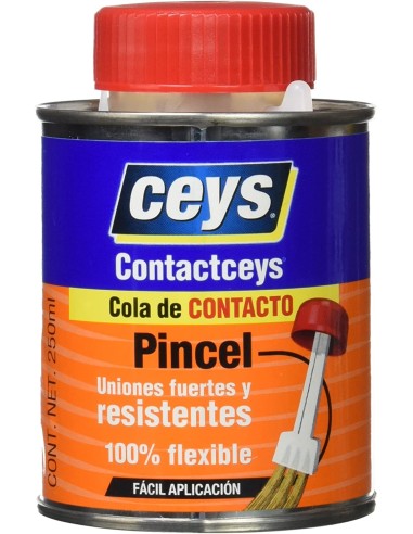 Cola de contacto con pincel Ceys 250 ml, pegamento multiusos, adhesivo  instantáneo